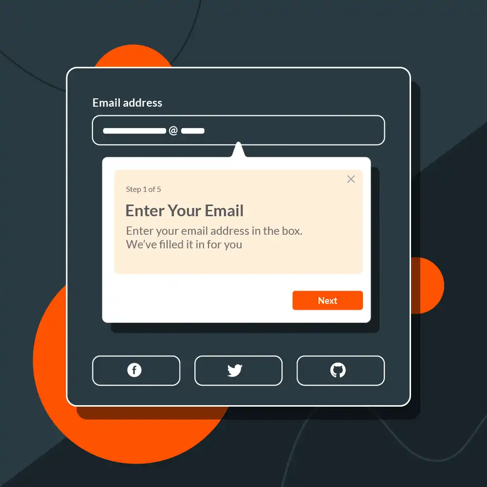 Image showing an example of Omniplex Guide, digital adoption solution, in action.