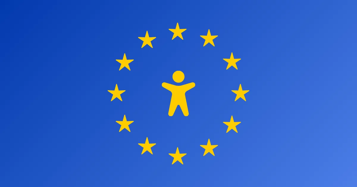 European flag with person in the middle